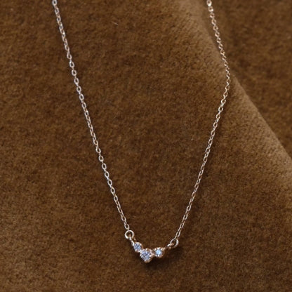 croissant necklace - natural diamond