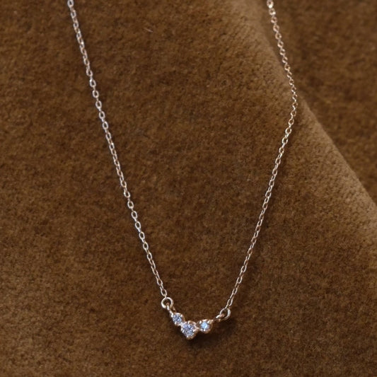 croissant necklace - natural diamond