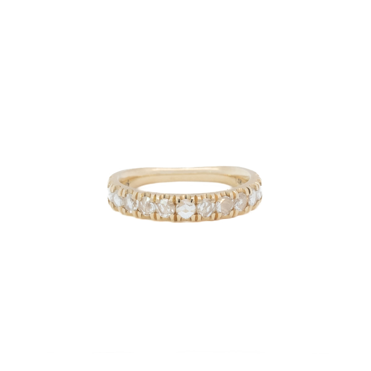 euro band ring - natural white rosecut diamond