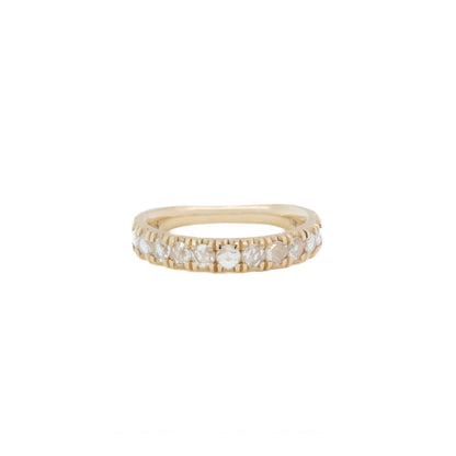 euro band ring - natural white rosecut diamond