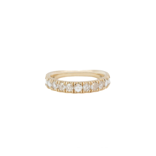 euro band ring - natural white rosecut diamond