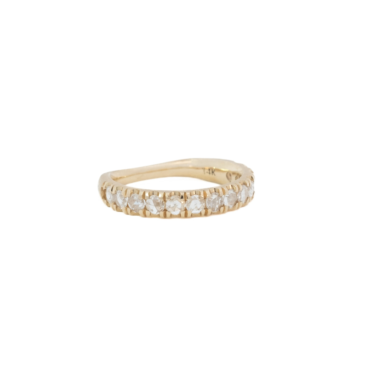 euro band ring - natural white rosecut diamond
