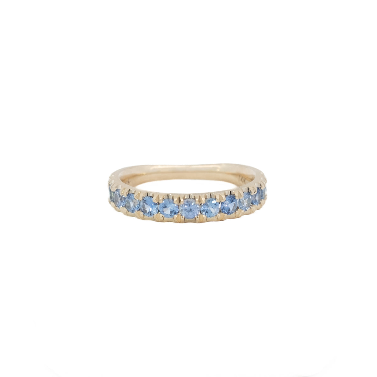euro band ring - light blue sapphire