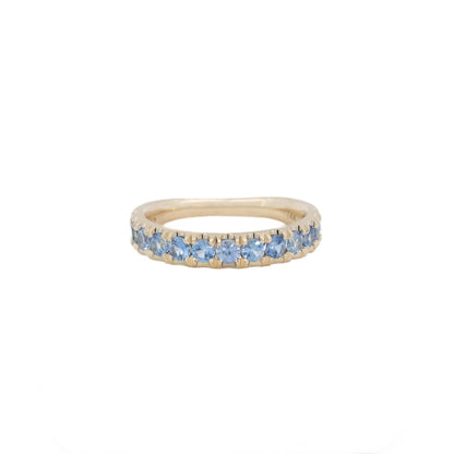 euro band ring - light blue sapphire