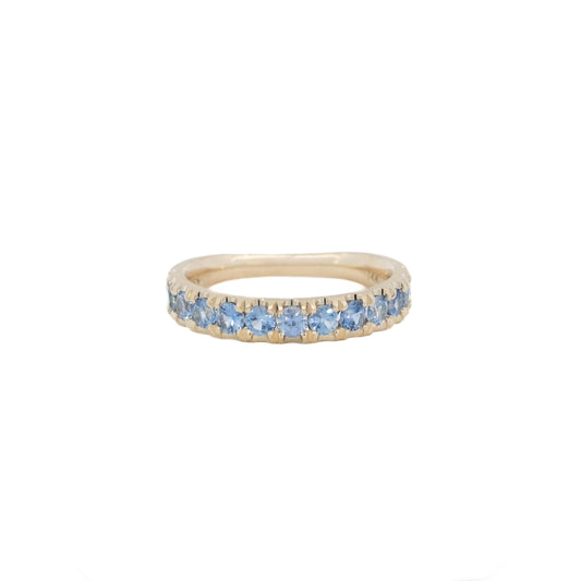 euro band ring - light blue sapphire