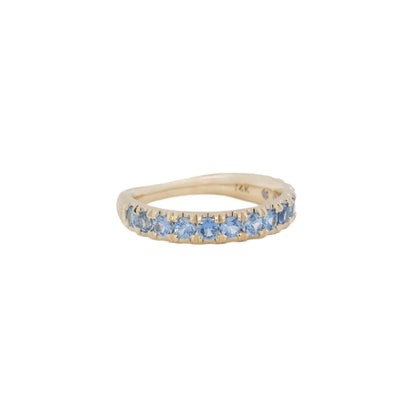 euro band ring - light blue sapphire
