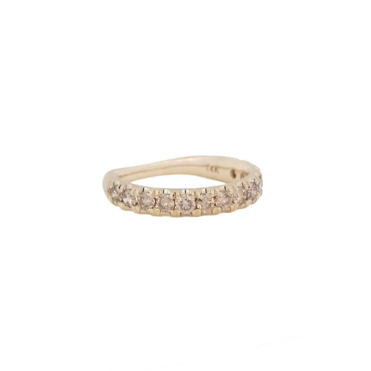 euro band ring - natural champagne diamond