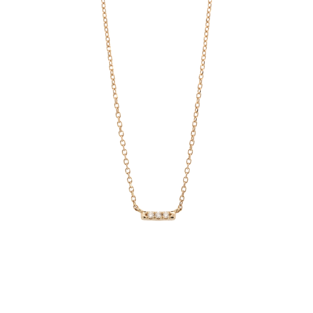 three-stone bar necklace - natural diamond