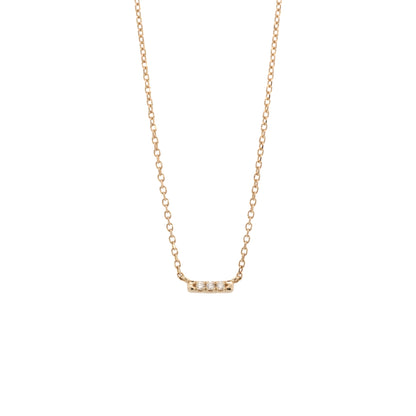 three-stone bar necklace - natural diamond