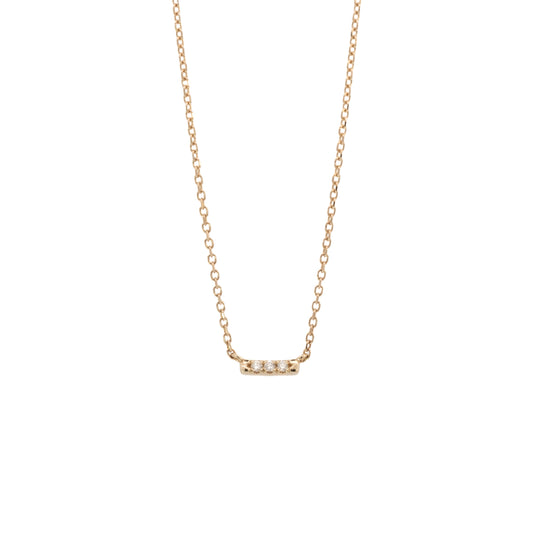three-stone bar necklace - natural diamond