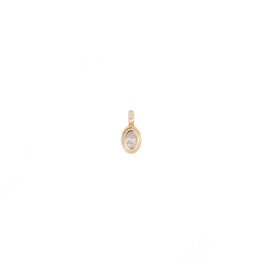 oval stepped-bezel pendant charm - grown diamond