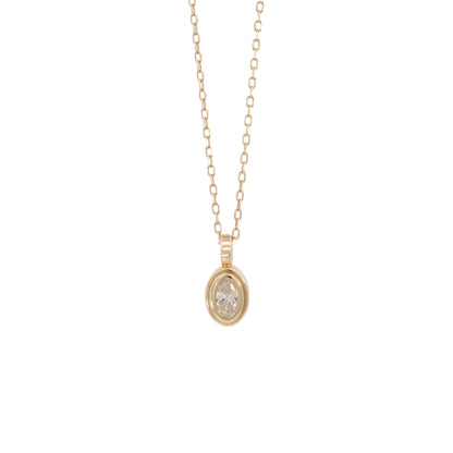 oval stepped-bezel pendant charm - grown diamond