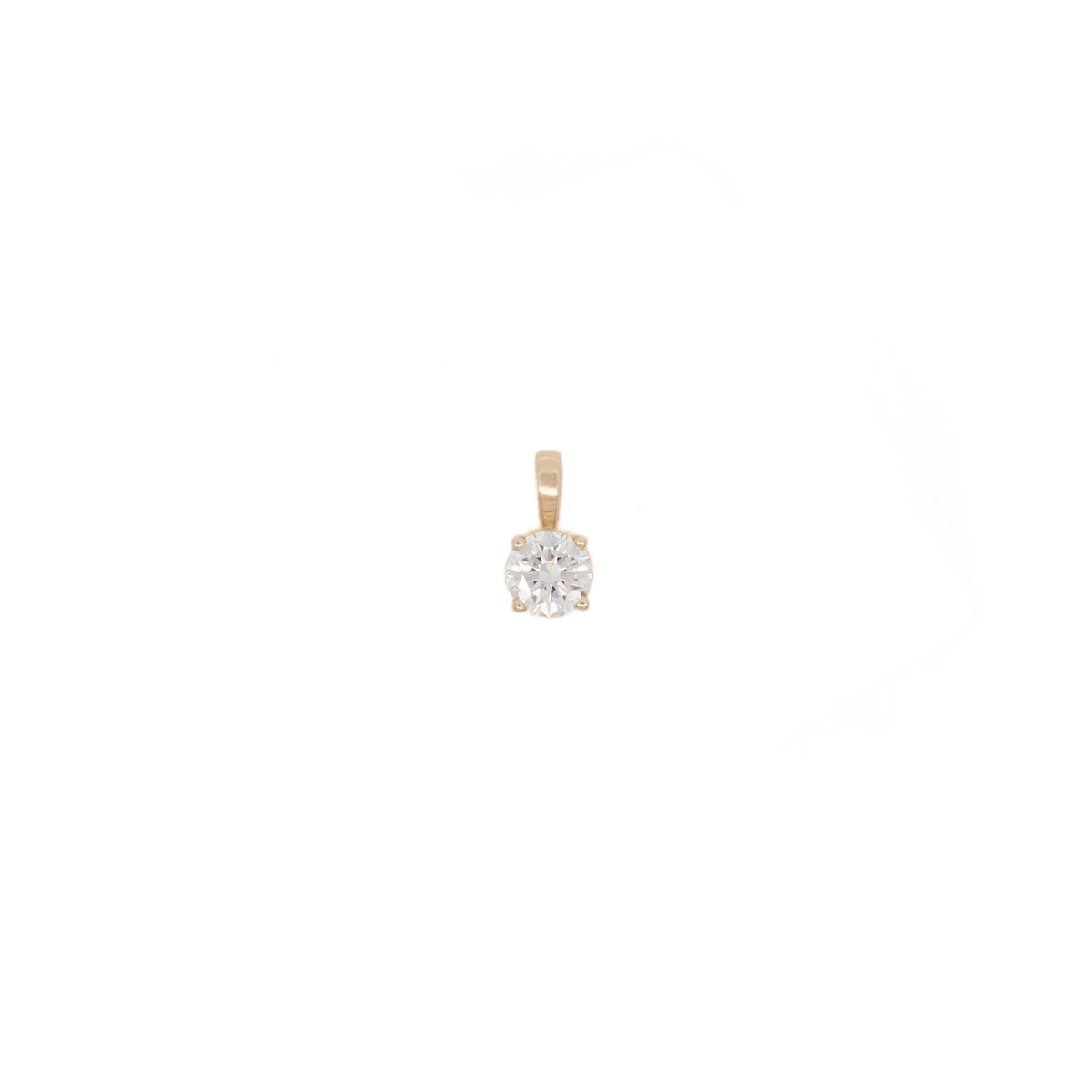 round prong-set pendant charm - grown diamond
