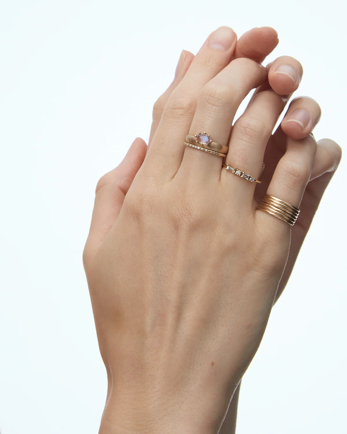 wwake / oval monolith ring - moonstone