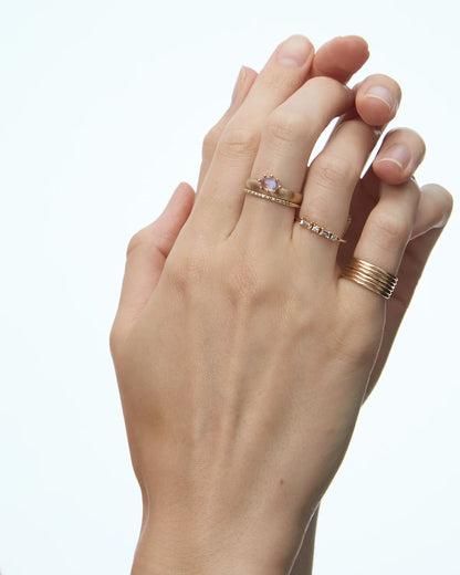 wwake / oval monolith ring - moonstone