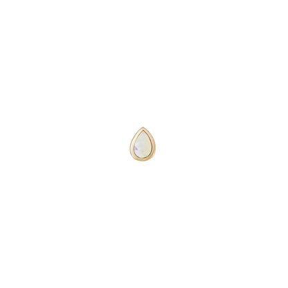métier / mini bezel-set pear gemstone stud earring - single
