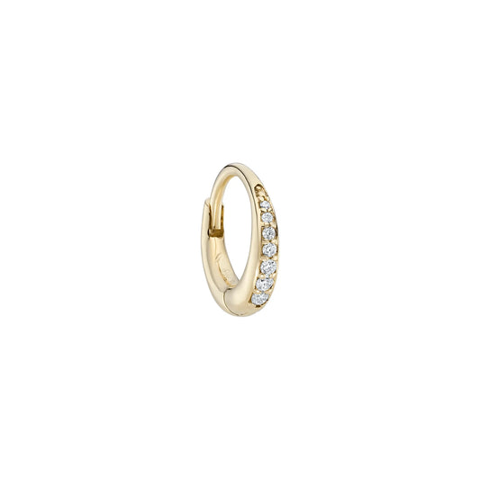 métier / diamond dodu round chunky clicker hoop earring - single