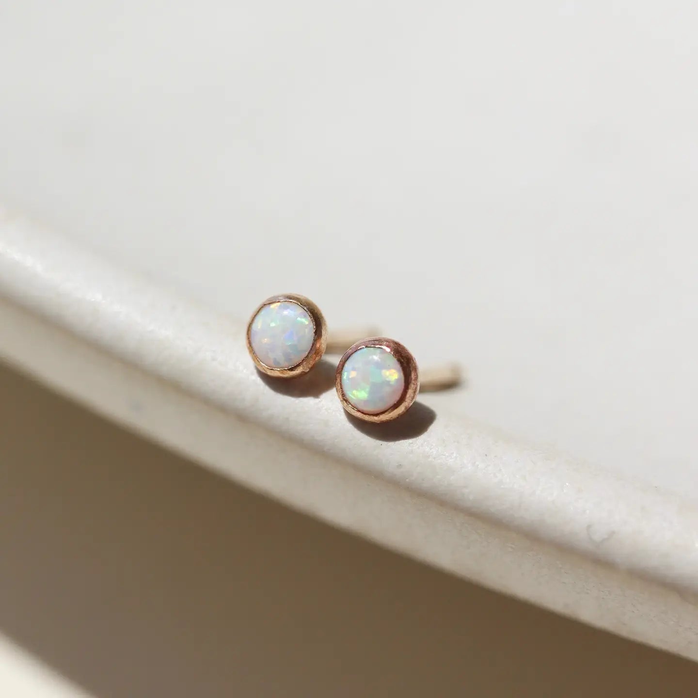 petite opal stud earrings