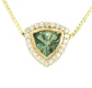 connecticut trillion tourmaline slider necklace - natural diamond