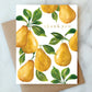 pears thank you greeting card