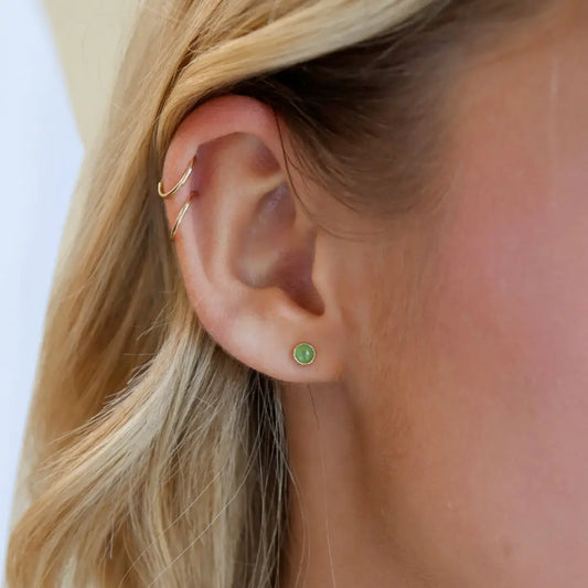 jade stud earrings
