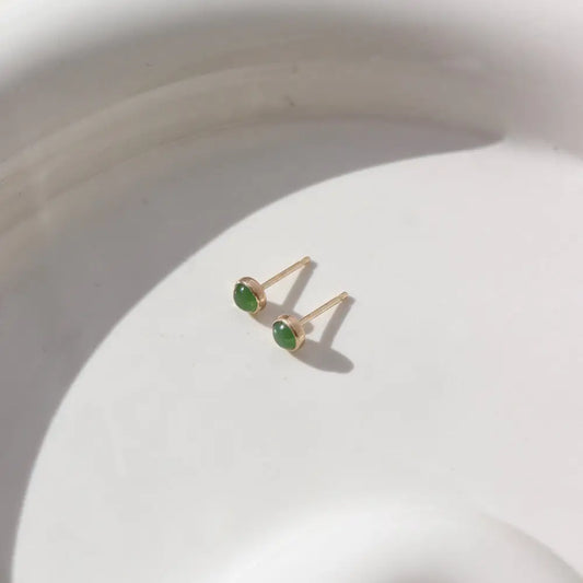 jade stud earrings