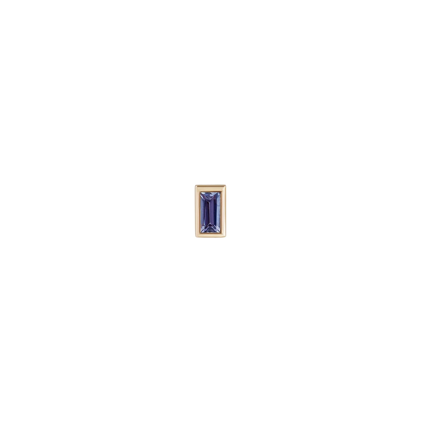 métier / mini bezel-set baguette gemstone stud earring - single