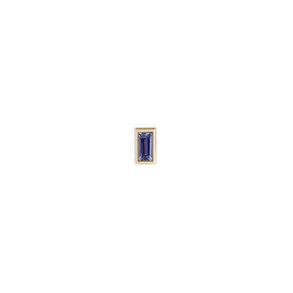 métier / mini bezel-set baguette gemstone stud earring - single