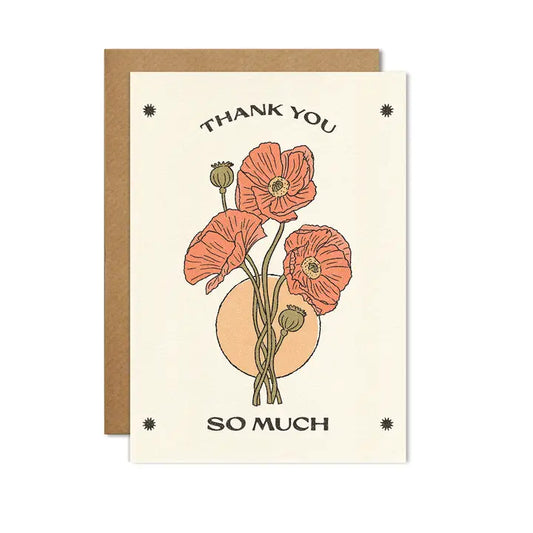 thank you so much poppies card