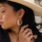 reyes carved post hoop earrings