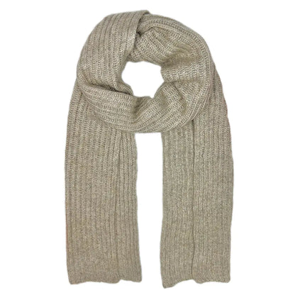 ribbed knit cashmere scarf - oatmeal