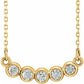 bezel round diamond bar pendant necklace - grown diamond