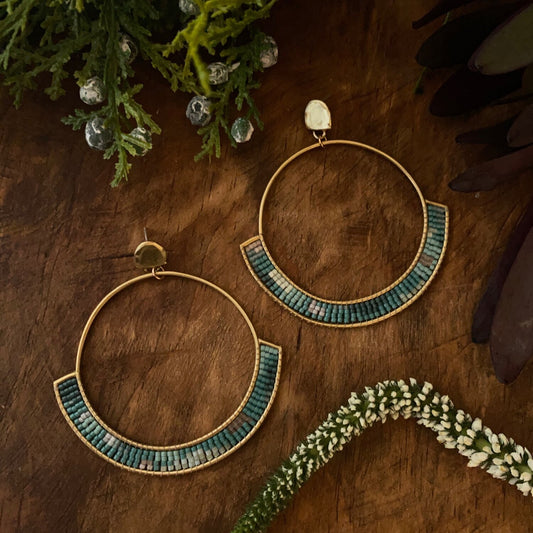 large portal post hoop earrings