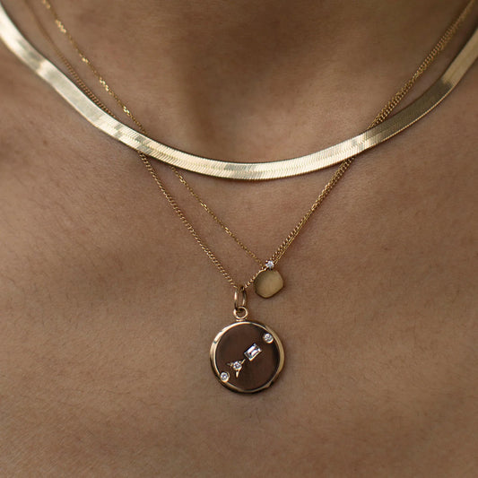 wwake / medium disc necklace - diamond