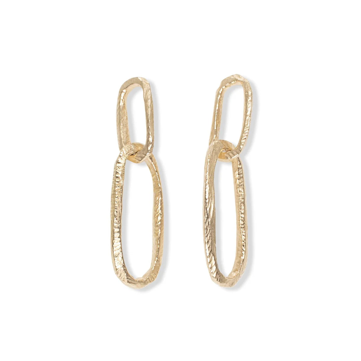 carved paperclip drop earrings