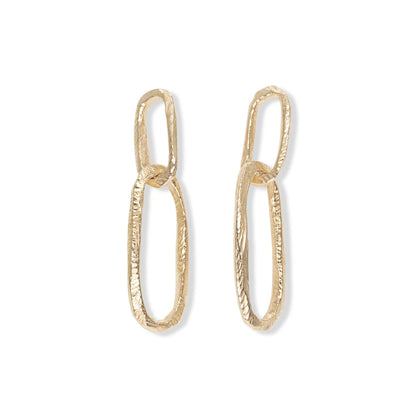 carved paperclip drop earrings