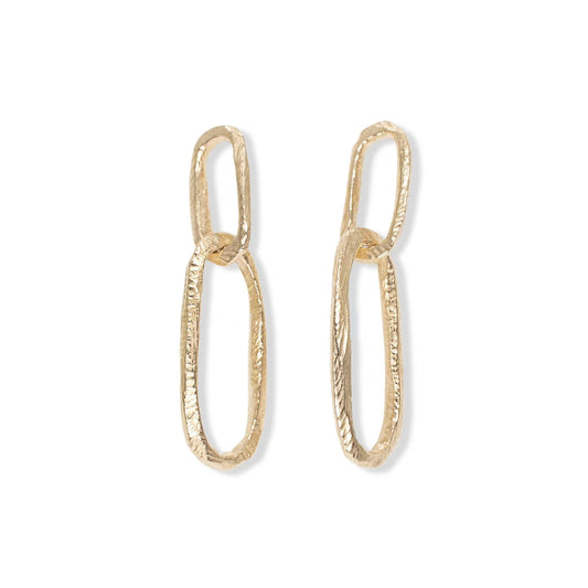 carved paperclip drop earrings