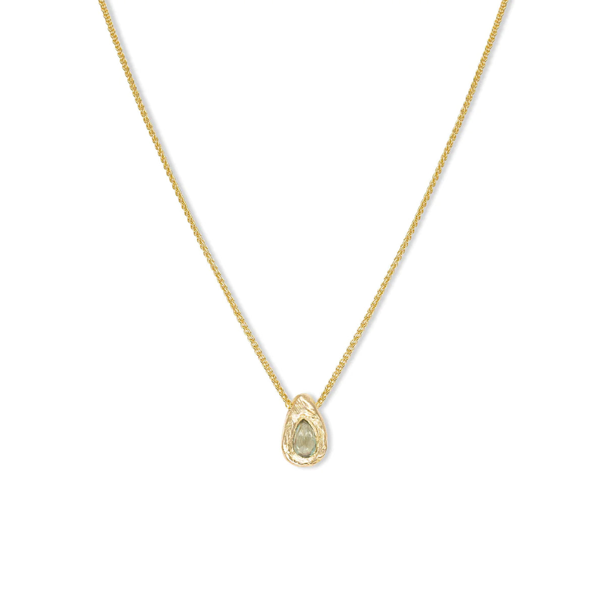 teardrop slider necklace - green sapphire