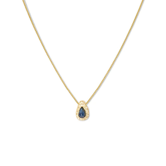 teardrop slider necklace - blue sapphire