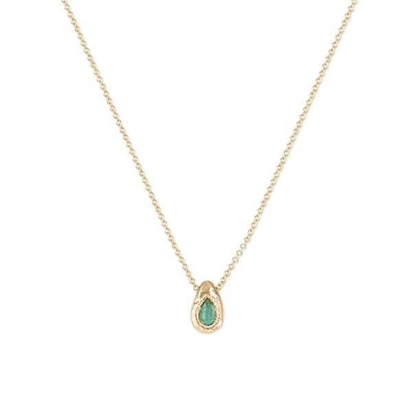 teardrop slider necklace - emerald