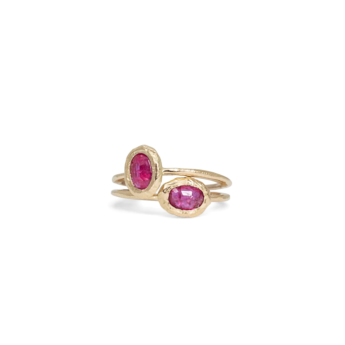 oval horizontal stone ring - ruby