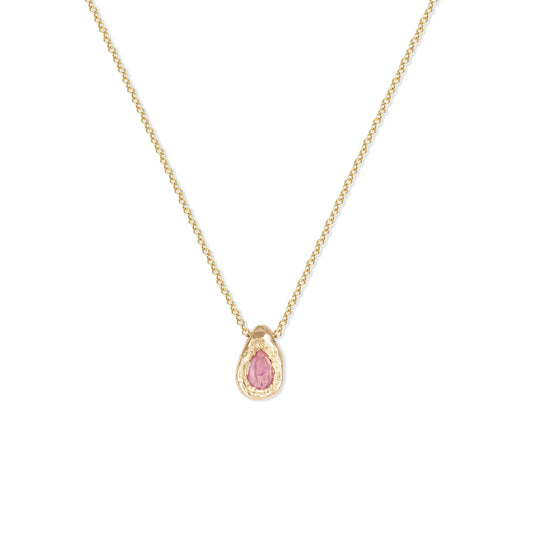 teardrop slider necklace - pink sapphire