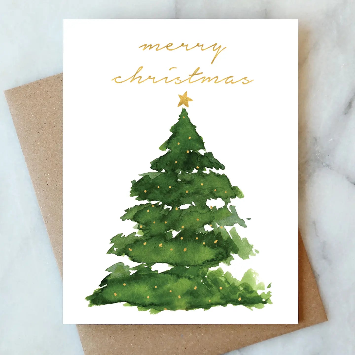 merry christmas tree holiday greeting card