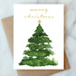 merry christmas tree holiday greeting card