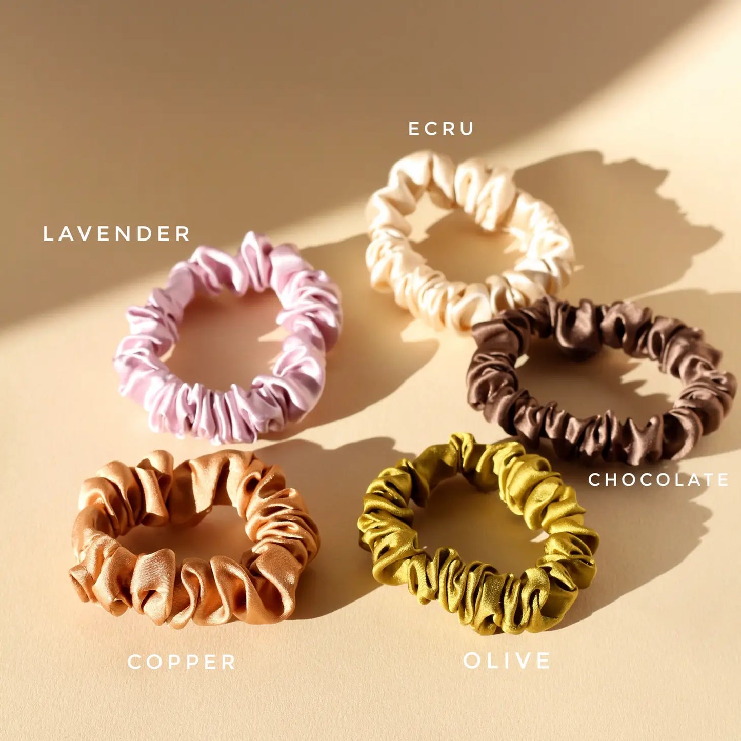 naturally dyed slim silk scrunchie