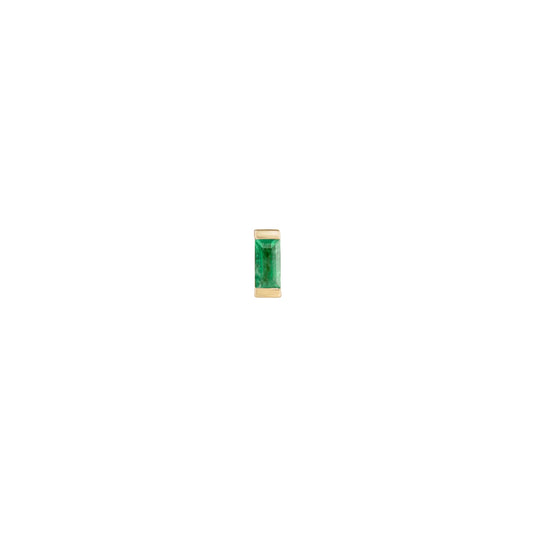 métier / mini claw-set baguette gemstone stud earring - single