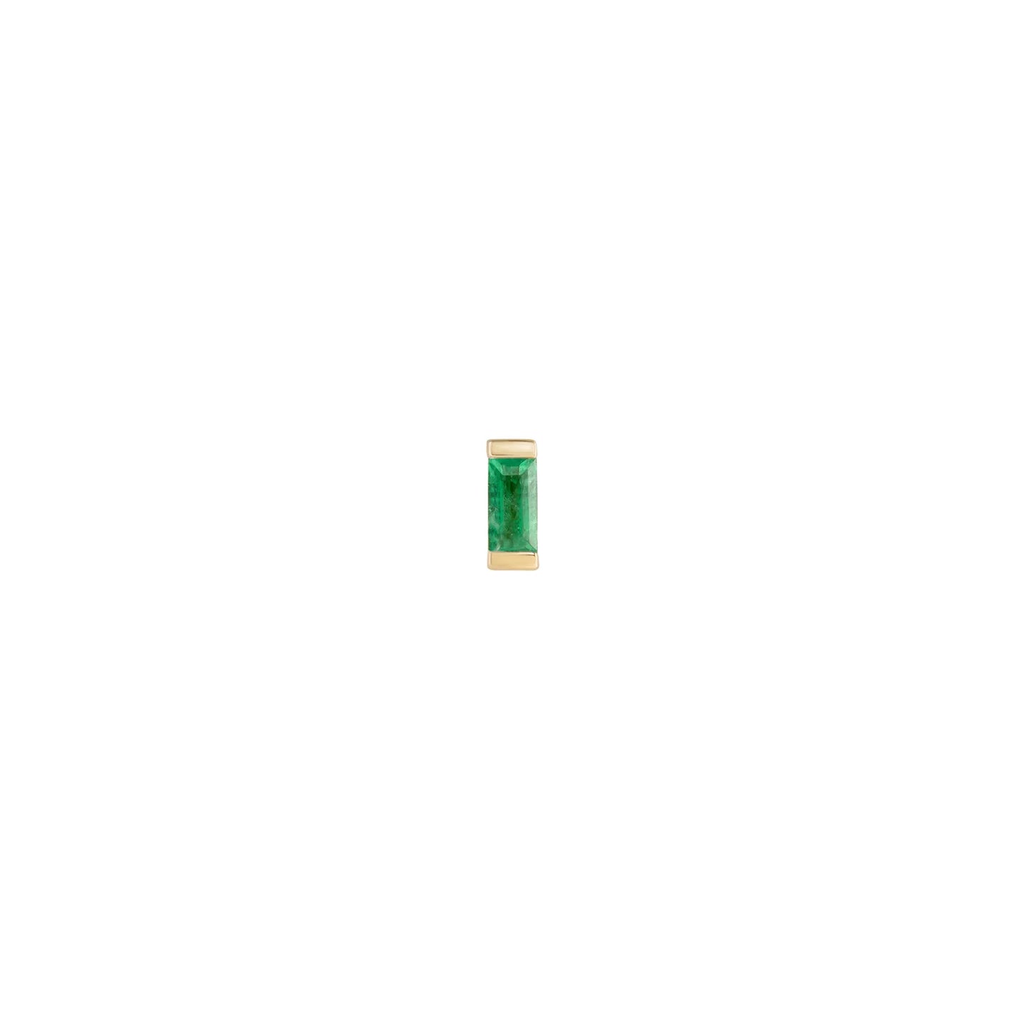 métier / mini claw-set baguette gemstone stud earring - single