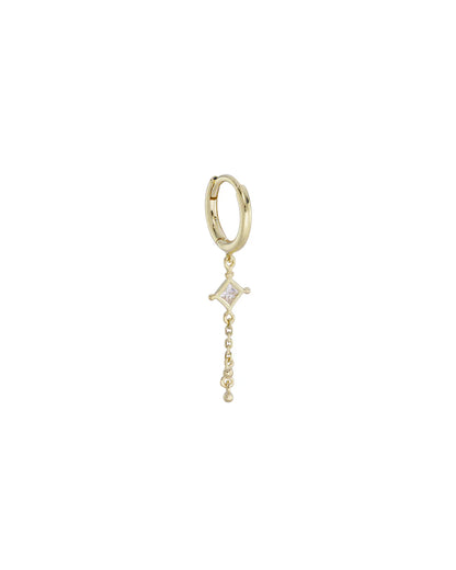 métier / dala diamond lucky lumen clicker hoop earring - single