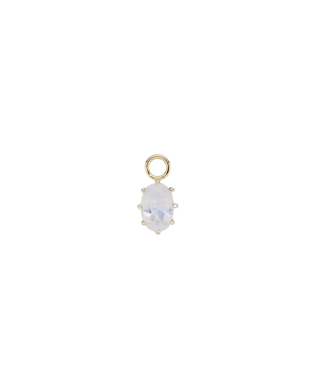 métier / oval claw-set gemstone plaque charm - single