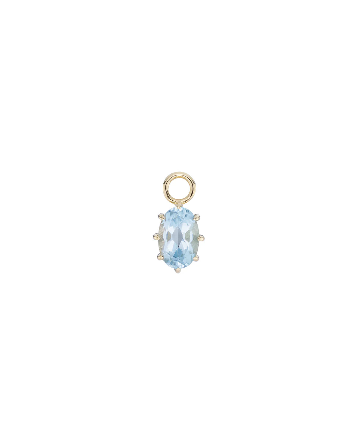 métier / oval claw-set gemstone plaque charm - single